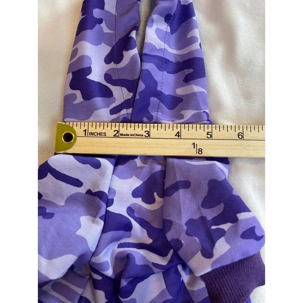 Purple Camo Pet Hoodie Small Dog Cat Camouflage Sweatshirt XS